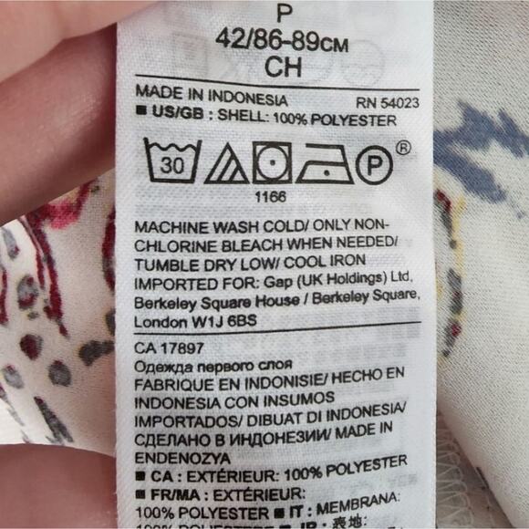 BANANA republic floral pleated long bell sleeve shirt size small - Picture 6 of 6